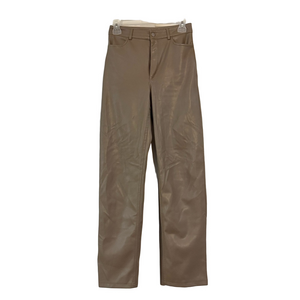 Dynamite tan faux leather straight leg pants